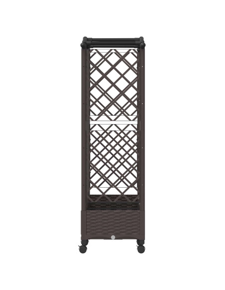 Letto Rialzato con Griglia e Tetto Marrone 163 x 40 x 129 cm PP