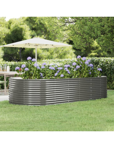 Letto Giardino Acciaio Zincato 291x140x68 cm Grigio