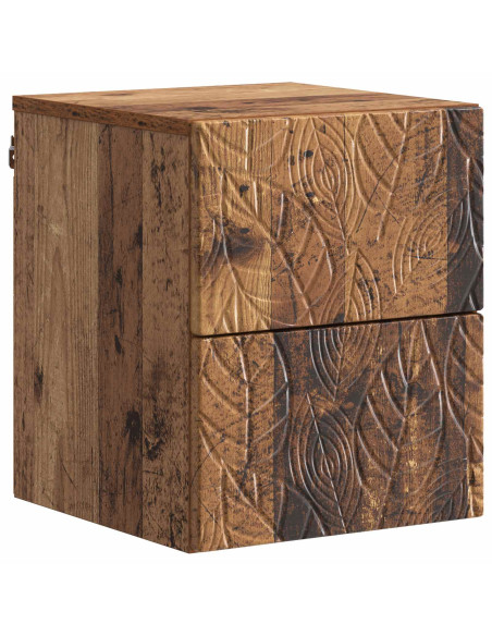 Mobiletto da notte a muro 2 pcs Legno antico 34,5 x 33 x 40 cm