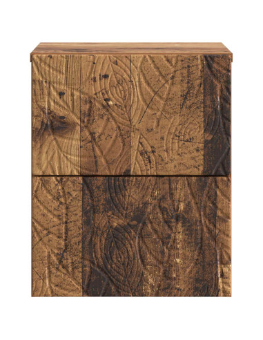 Mobiletto da notte a muro 2 pcs Legno antico 34,5 x 33 x 40 cm