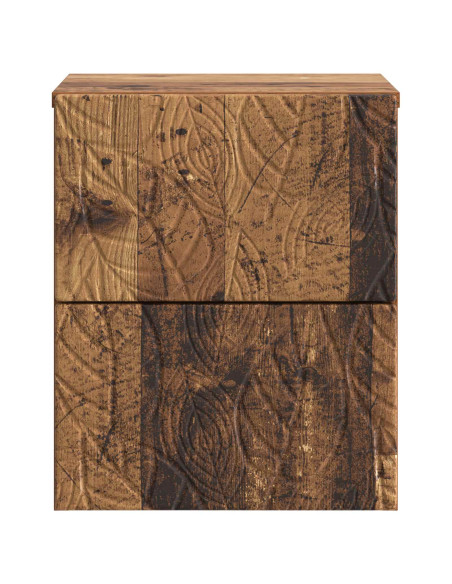 Mobiletto da notte a muro 2 pcs Legno antico 34,5 x 33 x 40 cm