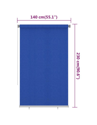 Tenda a Rullo per Esterni 140x230 cm Blu HDPE