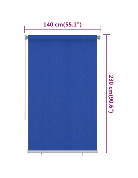 Tenda a Rullo per Esterni 140x230 cm Blu HDPE