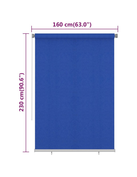 Tenda a Rullo per Esterni 160x230 cm Blu HDPE