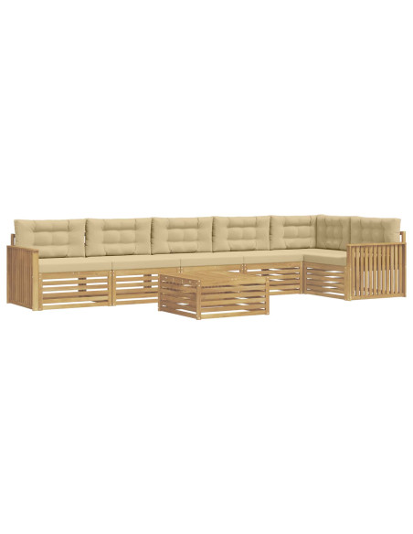 Set di divani da esterno 7 pcs Bianco e Beige 79 x 79 x 37 cm