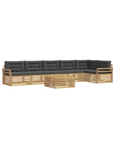 Set di divani da esterno 7 pcs Bianco e Antracite 2