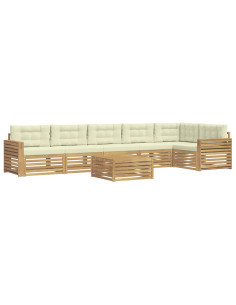 Set di divani da esterno 7 pcs Bianco e Crema 79 x 79 x 37 cm 2