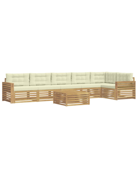 Set di divani da esterno 7 pcs Bianco e Crema 79 x 79 x 37 cm