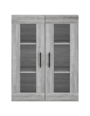 Credenza Grigio Sonoma 69,5x34x180 cm in Legno Multistrato