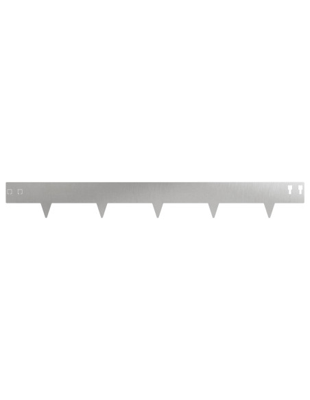 Bordura per Prato 10 pcs 100 x 12 cm Acciaio Argento