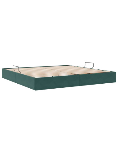 Letto con Contenitore Verde Scuro 200 x 200 cm Velluto