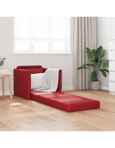 Divano letto 60cm Rosso Vino Pelle Artificiale