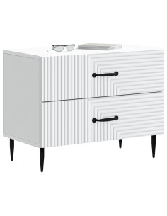 Armadio da Notte con cassetto Bianco 62 x 34,5 x 47,5 cm 2