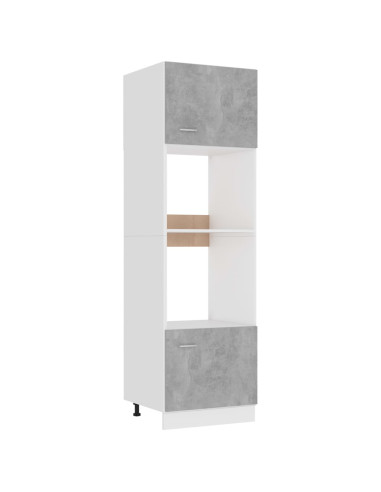 Mobile per Microonde Grigio Cemento 60x57x207 cm Multistrato