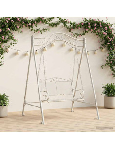 Telaio per Altalena Bianco Antico 113 x 121,5 x 168 cm Acciaio