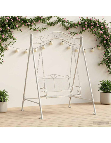 Telaio per Altalena Bianco Antico 113 x 121,5 x 168 cm Acciaio