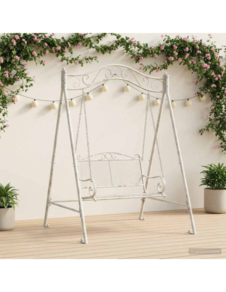 Telaio per Altalena Bianco Antico 113 x 121,5 x 168 cm Acciaio