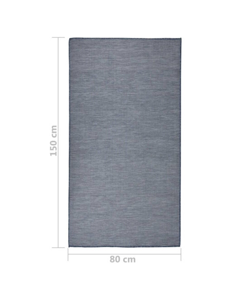 Tappeto da Esterni a Tessitura Piatta 80x150 cm Blu