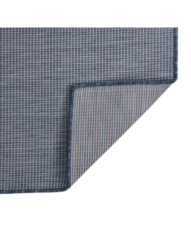 Tappeto da Esterni a Tessitura Piatta 100x200 cm Blu