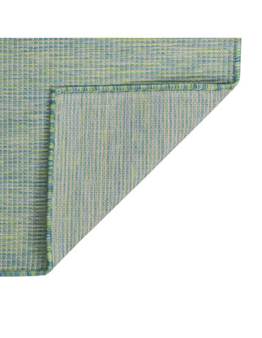 Tappeto da Esterni a Tessitura Piatta 80x150 cm Turchese