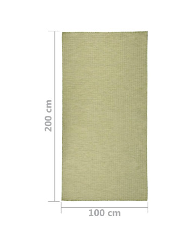 Tappeto da Esterni a Tessitura Piatta 100x200 cm Verde