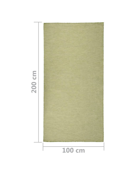 Tappeto da Esterni a Tessitura Piatta 100x200 cm Verde