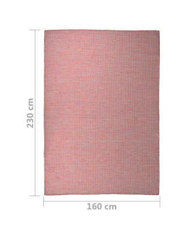 Tappeto da Esterni a Tessitura Piatta 160x230 cm Rosso