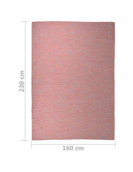 Tappeto da Esterni a Tessitura Piatta 160x230 cm Rosso