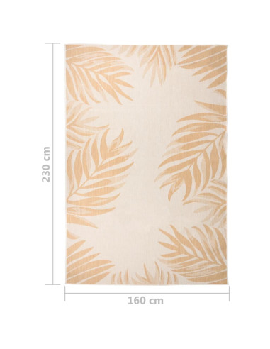 Tappeto da Esterni a Tessitura Piatta 160x230cm Motivo a Foglie
