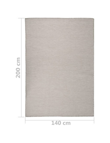 Tappeto da Esterni a Tessitura Piatta 140x200 cm Grigio Chiaro