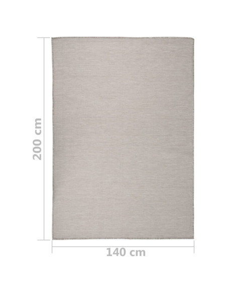 Tappeto da Esterni a Tessitura Piatta 140x200 cm Grigio Chiaro