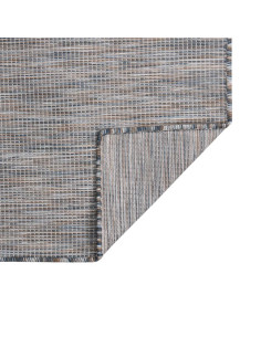Tappeto da Esterni a Tessitura Piatta 140x200 cm Marrone e Blu