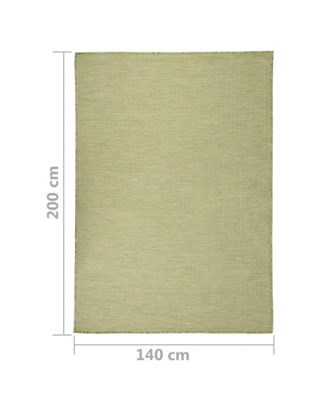 Tappeto da Esterni a Tessitura Piatta 140x200 cm Verde