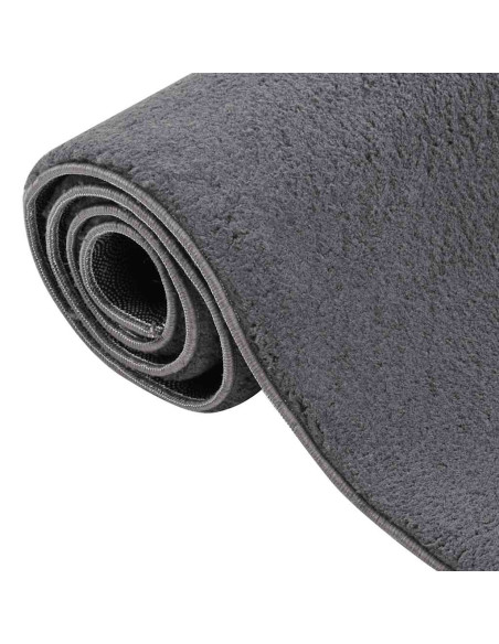 Tappeto Soffice Pelo Corto 160x230 cm Antiscivolo Antracite