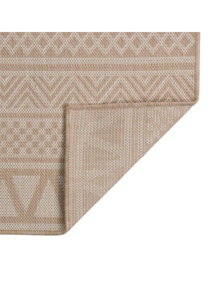 Tappeto da Esterni a Tessitura Piatta 200x280cm Strisce Marroni