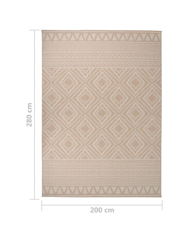Tappeto da Esterni a Tessitura Piatta 200x280cm Strisce Marroni