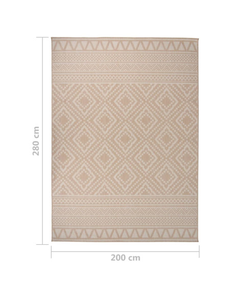 Tappeto da Esterni a Tessitura Piatta 200x280cm Strisce Marroni