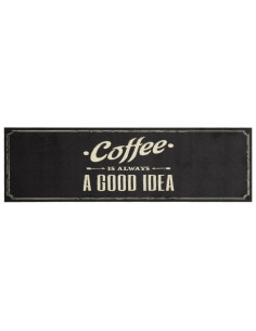 Tappeto da Cucina Lavabile Testo Caffè 45x150 cm in Velluto