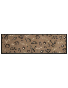Tappeto da Cucina Lavabile Marrone Mattutino 45x150 cm Velluto