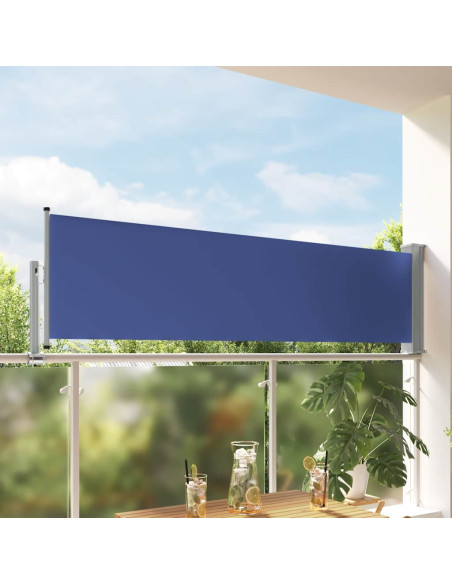 Tenda Laterale Retrattile per Patio 80x300 cm Blu