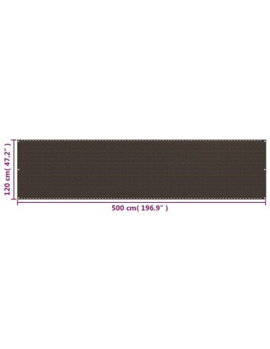Paravento da Balcone Marrone 120x500 cm in HDPE