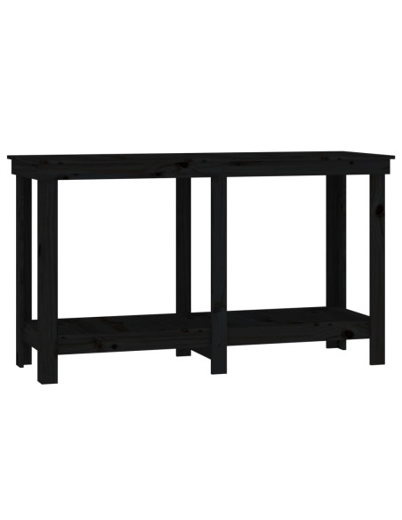 Banco da Lavoro Nero 140x50x80 cm in Legno Massello di Pino