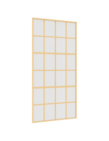 Porta Scorrevole Oro 102,5x205 Vetro Smerigliato ESG Alluminio