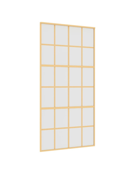 Porta Scorrevole Oro 102,5x205 Vetro Smerigliato ESG Alluminio