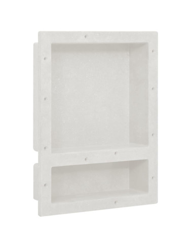Nicchia da Doccia con 2 Scomparti Bianco Opaco 41x51x10 cm