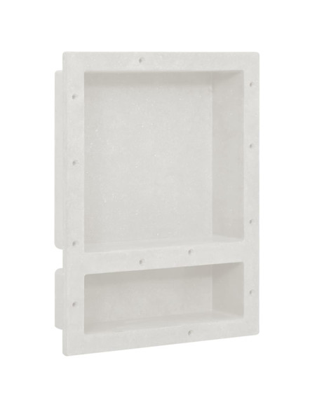 Nicchia da Doccia con 2 Scomparti Bianco Opaco 41x51x10 cm