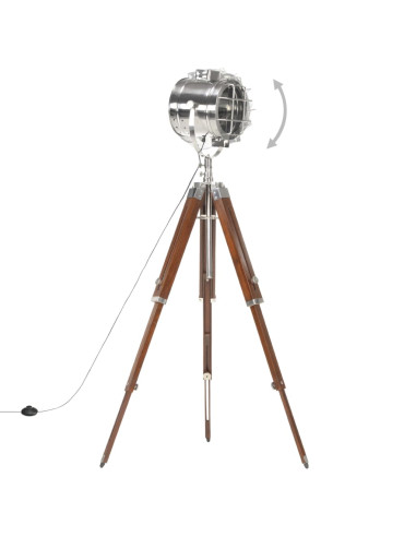 Lampada da Terra a Treppiede Legno Massello di Mango 165 cm