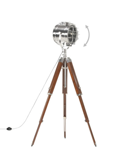 Lampada da Terra a Treppiede Legno Massello di Mango 165 cm