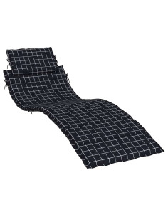 Cuscino per Lettino con Motivo a Quadri Nero in Tessuto Oxford 2