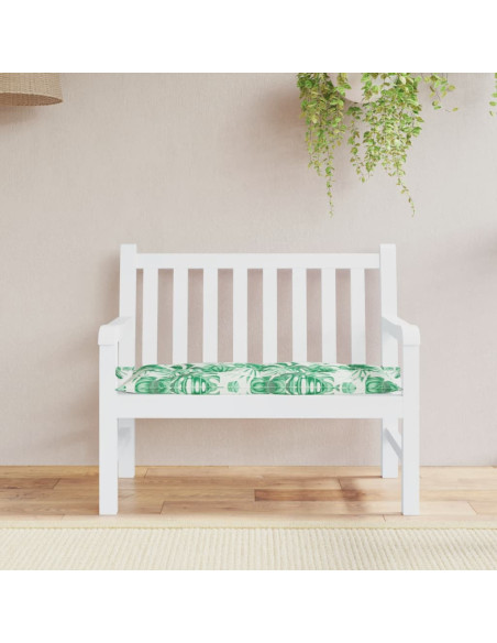 Cuscino Panca Giardino a Foglie 110x50x7 cm in Tessuto Oxford